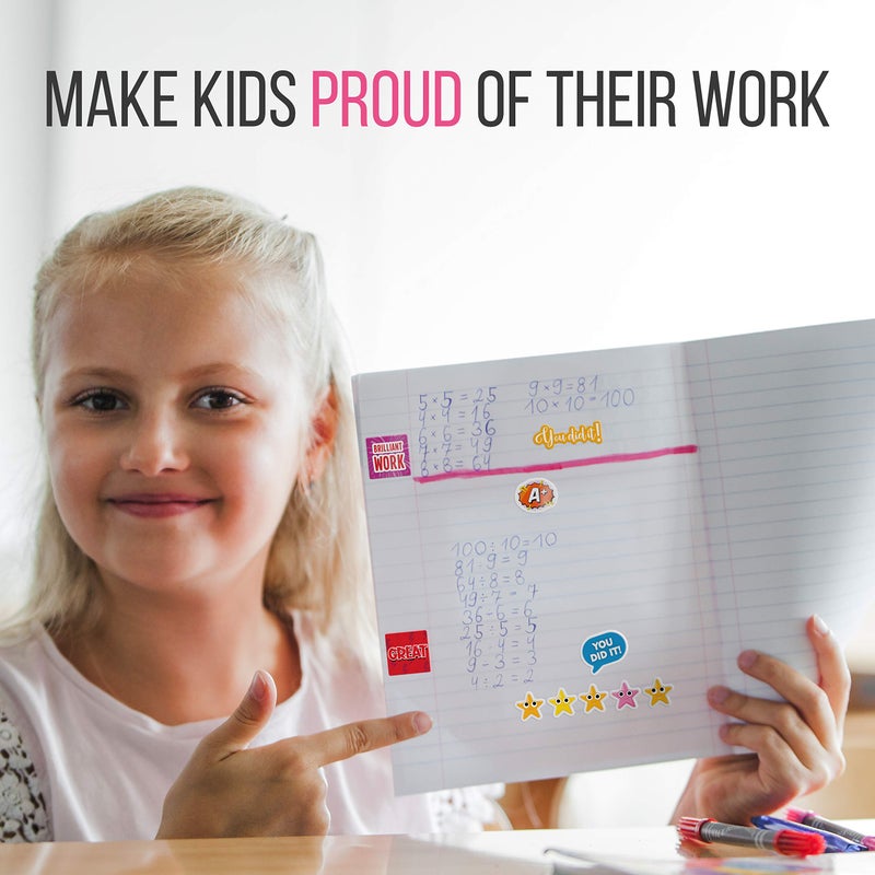 Vladi Creative Teacher Reward Stickers - 1380 Pcs, 22 Sheets of Premium Reward Stickers, Colorful, Fun Designs to Inspire and Motivate Kids & Students, Perfect for Classroom & Homeschool Incentives - Image 5